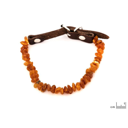 Dog collar 35-40 cm raw amber