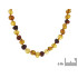 Collier bébé avec ambre multicolore, fermoir clip, longueur 32 - 33 cm