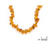 Collier bébé avec ambre miel chips, fermoir clip, longueur 32 - 33 cm