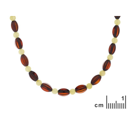 Necklace with natural multi-colored amber from the Baltic Sea, length 45 cm