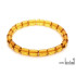 Bracelet avec ambre cognac cylindrique, longueur 18-19 cm
