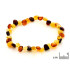 Bracelet with multi-colored amber, all amber, 18 cm