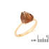 Bague avec quartz fumé naturel, en or 750