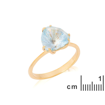 Ring with natural blue topaz, in 750 gold