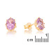Pendientes con amatista violeta natural, en oro 750