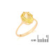 Anel com quartzo amarelo natural, em ouro 750