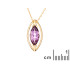 Colgante con amatista violeta natural, en oro 750