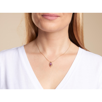 Pendentif avec améthyste violette naturelle, en or 750