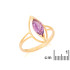 Ring mit natürlichem violettem Amethyst, in 750er Gold