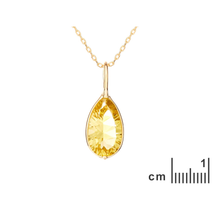 Pendant with natural yellow quartz, in 750 gold