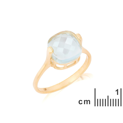 Bague avec topaze bleue naturelle, en or 750