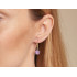 Brincos com ametista roxa natural, em ouro 750
