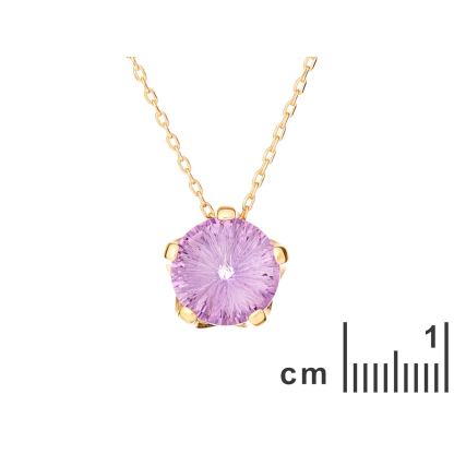 Pendentif avec améthyste violette naturelle, en or 750