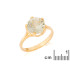 Anello con ametista verde naturale, in oro 750