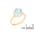 Anello con topazio azzurro naturale, in oro 750