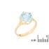 Anillo con topacio azul natural, en oro 750