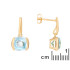 Earrings with natural blue topaz, in 750 gold