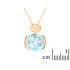 Pandantiv cu topaz albastru natural, din aur 750
