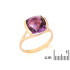 Anel com ametista roxa natural, em ouro 750