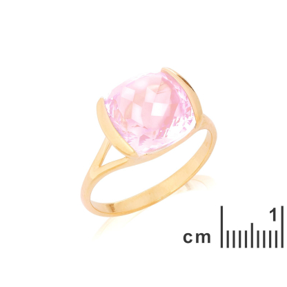 Ring mit natürlichem Rosenquarz, in 750er Gold