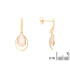 Boucles d'oreilles avec quartz rose naturel, en or 750