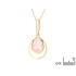Pingente com quartzo rosa natural, em ouro 750