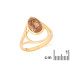 Bague avec quartz fumé naturel, en or 750