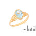 Ring with natural blue topaz, in 750 gold