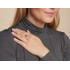 Ring met natuurlijke paarse amethist, in 750 goud