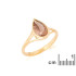 Bague avec quartz fumé naturel, en or 750