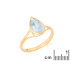 Anello con topazio azzurro naturale, in oro 750