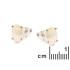 Stud earrings with natural oval white opal, in 925 rhodium silver