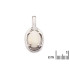 Colgante con ópalo blanco ovalado, en plata 925 rodiada, altura 1 cm