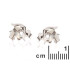 Natural white opal navette stud earrings, in 925 rhodium silver