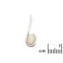 Pendente con opale bianco ovale, in argento 925 rodiato, altezza 2 cm