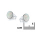 Cercei tip tip cu opal alb natural oval, din argint 925 rodiu