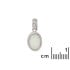 Ciondolo con opale bianco ovale, in argento 925 rodiato, altezza 1+0,6 cm