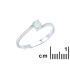Anillo con ópalo blanco australiano ovalado natural, en plata 925 rodiada