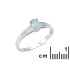 Bague avec opale ovale et oxyde de zirconium, en argent rhodié 925