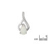 Colgante con gota de ópalo blanco, en plata 925 rodiada, altura 1,5 cm