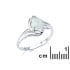 Anello con goccia di opale bianco naturale proveniente dall'Australia, in argento 925 rodiato