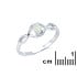 Bague avec opale blanche naturelle d'Australie ovale, en argent rhodié 925