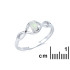 Ring mit natürlichem ovalen australischen Weißopal, aus rhodiniertem Silber 925