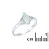 Bague avec opale blanche naturelle d'Australie navette, en argent rhodié 925