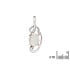 Pandantiv cu opal natural oval alb australian, din argint 925 placat cu rodiu