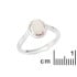 Anello con opale bianco australiano naturale ovale, in argento 925 rodiato