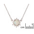 Necklace with round opal and zirconium oxide, in rhodium-plated silver 925, 40 +3 cm