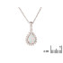 Ciondolo con opale e ossido di zirconio, argento 925 rodiato, altezza 1+0,5 cm