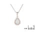 Colgante con ópalo y óxido de circonio, plata 925 rodiada, altura 1+0,5 cm