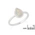 Anillo con gota de ópalo y óxido de circonio, en plata 925 rodiada